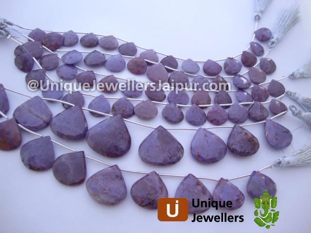 Dumortierite Far Faceted Heart Beads